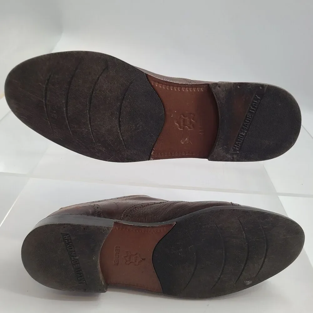 Stanley Blacker Couture Handmade Italy Dress Brown Cap Toe Oxfords 9M Style 526
